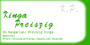 kinga preiszig business card